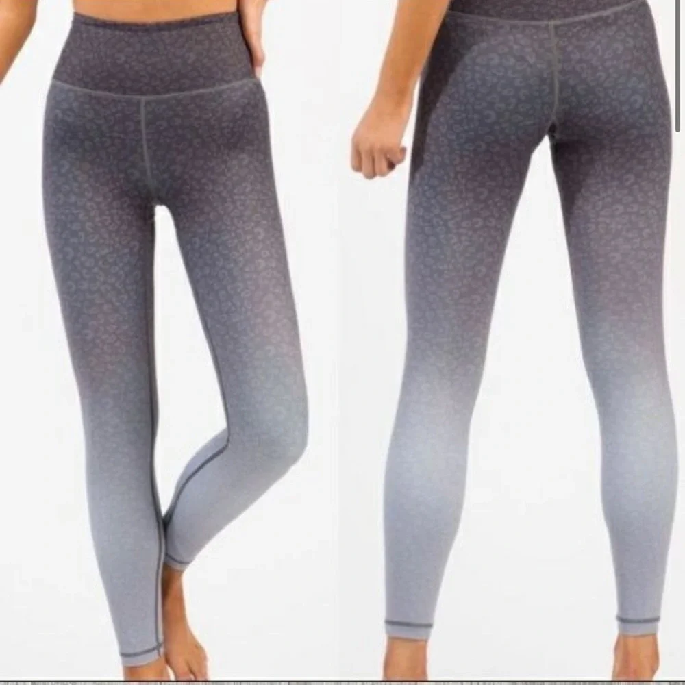 Zyia Active Gray Ombré Leopard Leggings